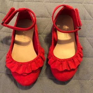 New Mary Jane red shoes for toddlers.